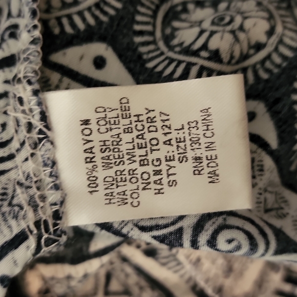 Embroidered Ivory Lace Bell Sleeve Paisley Boho Long Sleeve Dress with Pockets L - Picture 6 of 6